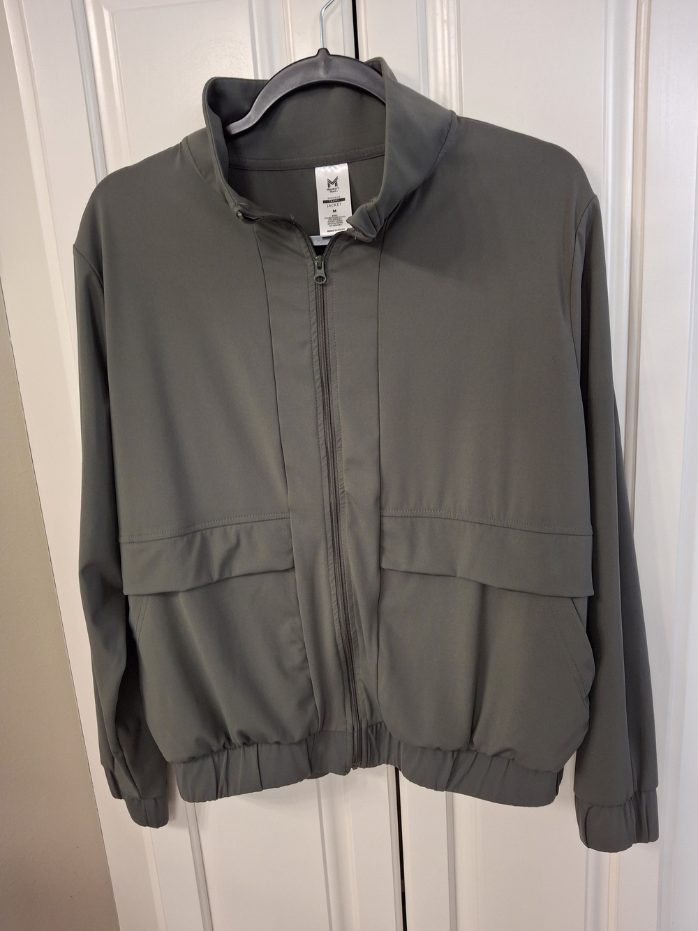 Members Mark Olive Green Zip-Front Bomber Jacket - Women